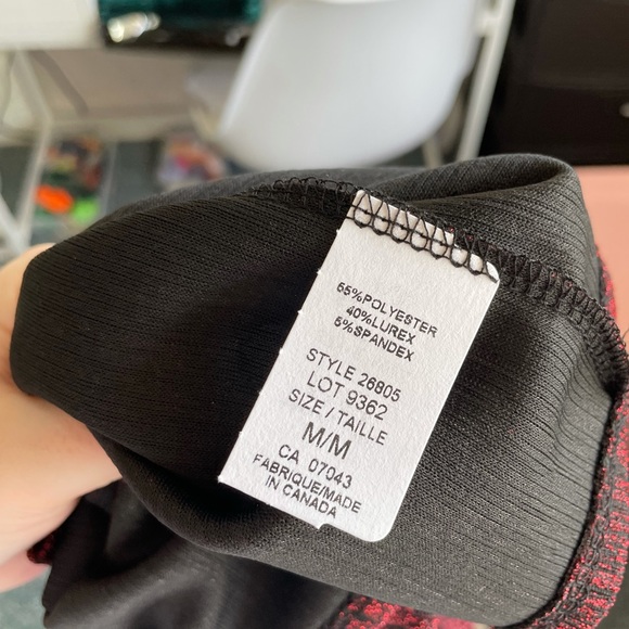 NWT RACHEL ZOE / METALLIC SHORT SLEEVE DRESS RED - Picture 6 of 6